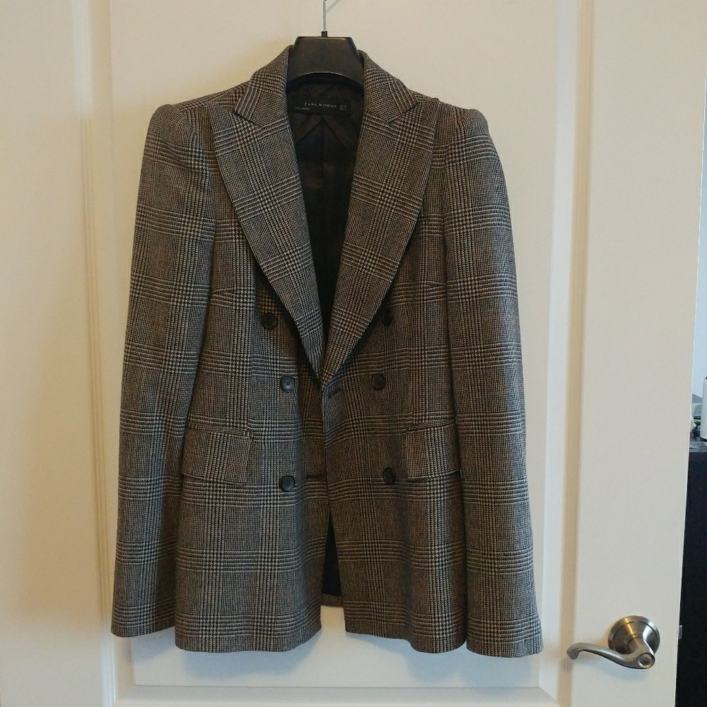 Zara plaid check jacket